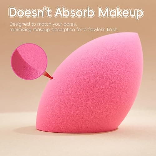 GWT Makeup Sponge Set, 6 Pcs Latex-Free Beauty Blender Sponges for Foundation, Liquid & Cream, Ultra-Soft Wonder Sponges, Multi-Angle Blending, Ideal Stocking Stuffers for Women thumbnail 4