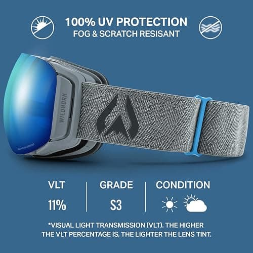 Wildhorn Roca Ski Goggles Men Women Anti-Fog/Scratch 100% UV-Magnetic Lens-Snowboard Snow Goggles Men Women Adult thumbnail 4