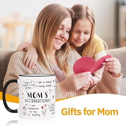Shqiueos Christmas Gifts for Mom - Inspirational Affirmation Coffee Mug 11oz with Positive Quotes, Birthday & Mother's Day Gift for Moms, Mama, Step Mom, Wife, New Moms Self Care Appreciation Cup thumbnail 5