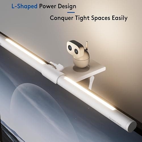 Quntis Monitor Light Bar with Remote, Eye-Care No Glare, Space Saving Home Office Desk Lamp, White, Stepless Dimming, Easy Setup LED Computer Light Backlight for Curved Gaming Monitors Reading Study thumbnail 6