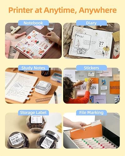 HPRT Sticker Printer, S1 Mini Portable Thermal Inkless Label Printer Pink | Sticker Maker with Bluetooth Stable Connection & for Notes, Journal, Home, Office, Kids, DIY Free App with Multiple Templates thumbnail 7