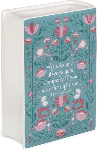 Steel Mill & Co Original Large Book-Shaped Decorative Vase, Ceramic Vases for Home Decor, Cute Bookshelf Decor, Unique Vase for Mother's Day, Little Women thumbnail 4