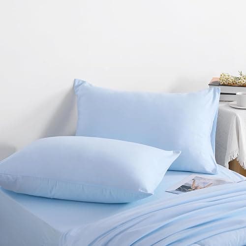 NTBAY Twin Comforter Set with Sheets, 5 Pieces Soft and Breathable Bedding Set, Twin Bed in a Bag, Down Alternative Comforter Set Solid Color All Season, Kids Bedding Set, Aqua thumbnail 7