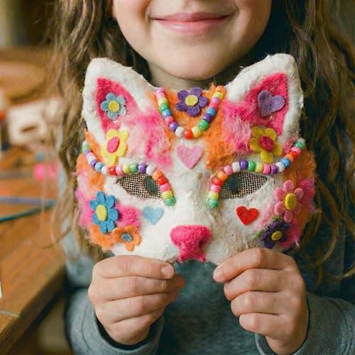 MAELSTROM 30Pcs Cat Mask Base With Strap - Blank to Paint, Therian Halloween Animal Mask for Party Costume thumbnail 5