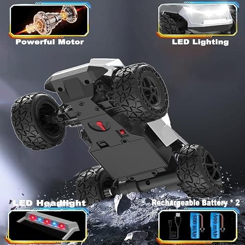 Zappido RC Remote Control Car Cybertruck Toy, Police Car Toy 2.4GHz, LED Lights, 2 Rechargeable Batteries, Ideal Gift for Boys Girls Ages 3+ Years thumbnail 4