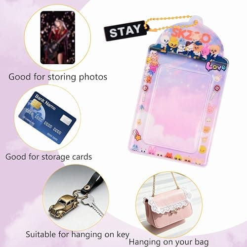 Stray Photocard Holder Keychains Cute Animals Photo Frame Keychain Cartoon Photo Sleeve Decorative Cardholder for Stray Fans thumbnail 4