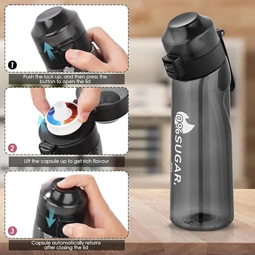 DJPP Air Scent Water Bottle with 7 Flavor Pods 650ML Drinking Water Cup 0% Sugar BPA Free With Straw Sports Water Bottle Suitable for Outdoor thumbnail 5