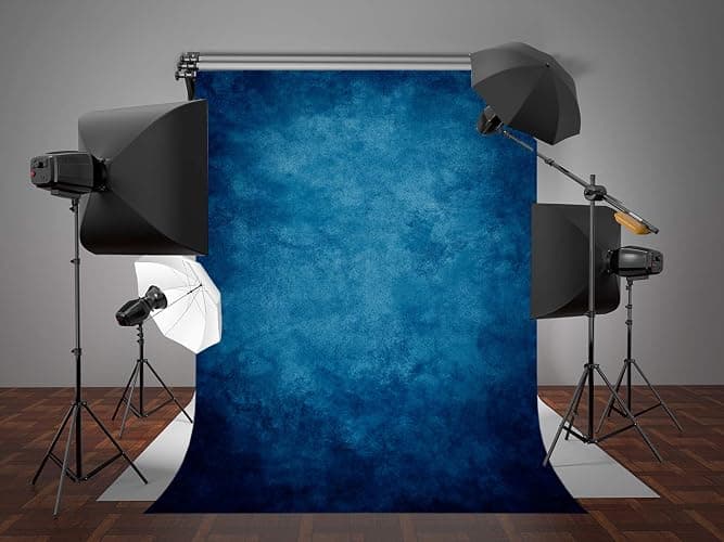DePhoto Abstract Blue School Photo Backdrop for Pictures Portrait Solid Color Backdrop Graduation Photoshoot Baby Shower Party Banner Decoration Photography Vinyl Photo Background PGT030A 5x7ft thumbnail 2