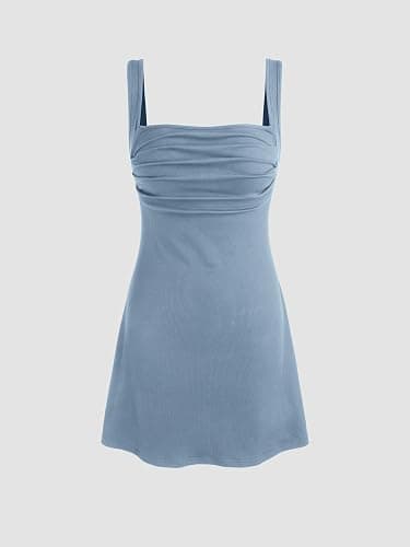 CIDER Women's Summer Floral Sun Dress Cute Square Neck Sleeveless Mini Dresses Trendy thumbnail 3