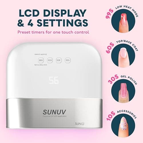 SUNUV Led Nail Lamp,Professional Nail Dryer for Gel Polish Curing Light Machine, with Automatic Sensor and LCD Display for Home and Nail Salon thumbnail 3