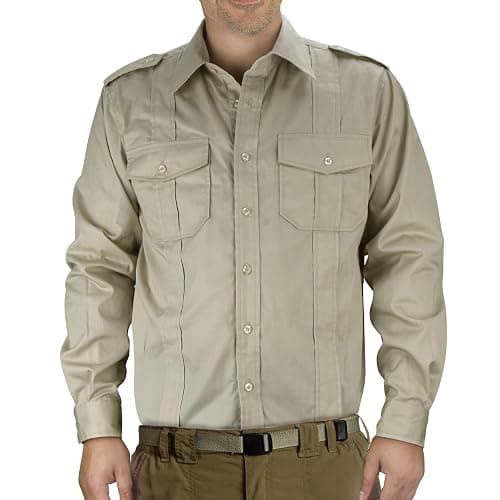 Mens Adventure Shirt Jones Jr. Shirt Raiders Safari Costume Dr. Henry Tops with Pockets Halloween Cosplay Outfit - Image 1