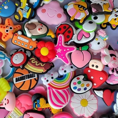 Random 30 50 100 pcs Shoe Charms,Cute Different Shoe Accessories for Boy Girls Women Men,Charms for Shoes Wristband Decoration, Halloween Christmas Birthday Party Gifts - Cute 30 Pcs thumbnail 7