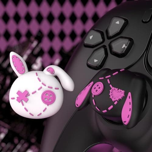 playvital Capuchons pour ps5 Manette Cover Joystick pour ps4,pour Xbox Series X S,Thumb Grip Caps pour Xbox One,Protection de Stick Analogique pour Switch Pro Controller,Lapin Punky Mignon thumbnail 8