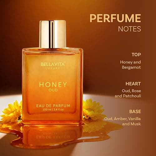 BellaVita Luxury Honey Oud Eau de Parfum (3.4 fl. oz.) | Patchouli, Vanilla, Bergamot, Floral & Spicy + Made with Clean & Vegan Essentials Oils + Cruelty Free | Long-Lasting Unisex Fragrance thumbnail 2
