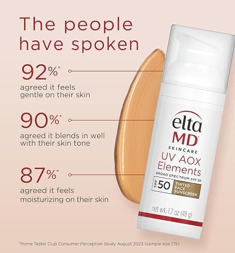 EltaMD UV AOX Elements Tinted Mineral Face Sunscreen Lotion, Tinted Moisturizer for Face SPF 50 with Antioxidants, For Dry Sensitive Skin 1.7 oz Pump thumbnail 8