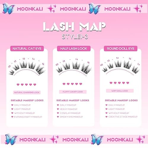 MOONKALI Natural Lash Clusters Wispy Fairy Eyelash Extensions 10-16MM CC Curly Manga Eyelash Clusters 120Pcs Individual Versatile DIY Lash Extension, Black thumbnail 6