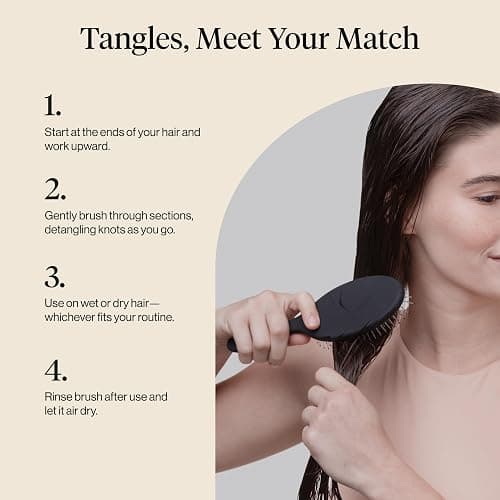 Kitsch Wet Dry Brush Detangler, Hair Brush for Women - Flexi Black | Hairbrush for Women, Men & Kids | Detangling Brush for Curly Hair, Bounce Curl Defining Brush for Wet or Dry Strands thumbnail 7