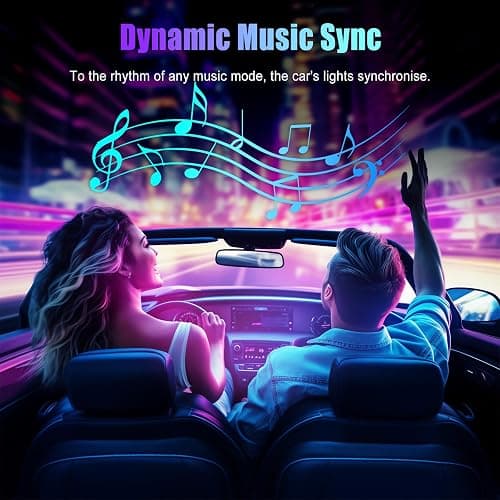 Honalia Car LED Lights Interior, RGB Interior Car Lights with App Control and Music Sync, USB Under Dash LED Lights for Jeeps Trucks SUVs, DC 5V thumbnail 5