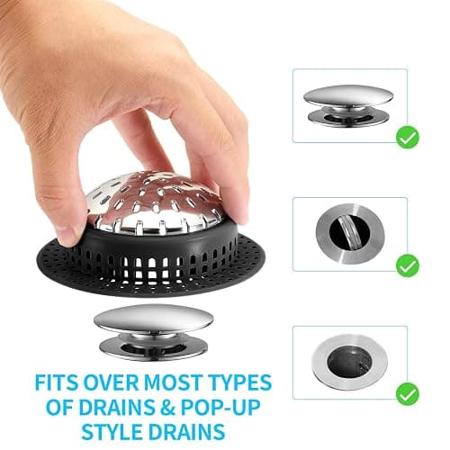 Aluvor Shower Drain Hair Catcher, Shower Drain Cover, Bathtub Drain Hair Catcher for Pop-Up & Regular Drains thumbnail 3