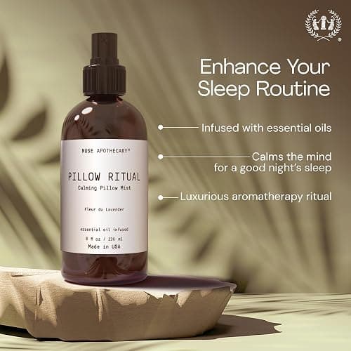 Muse Apothecary Pillow Ritual - Aromatic, Calming and Relaxing Pillow Mist, Linen and Fabric Spray - Infused with Natural Aromatherapy Essential Oils - 4 oz, Fleur du Lavender thumbnail 4