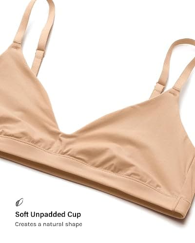 INLYRIC Women's Inbarely Soft Scoop Bralettes No Padding Cami Bras Unlined No Underwire Comfort Sleep Bralette Pullover thumbnail 3