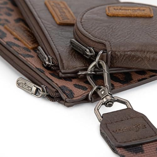 Montana West X Wrangler Keychain Wristlet Wallets for Women Dual Pouch Wristlet with Zipper Coin Purse Large Capacity and Easy to Carry thumbnail 6