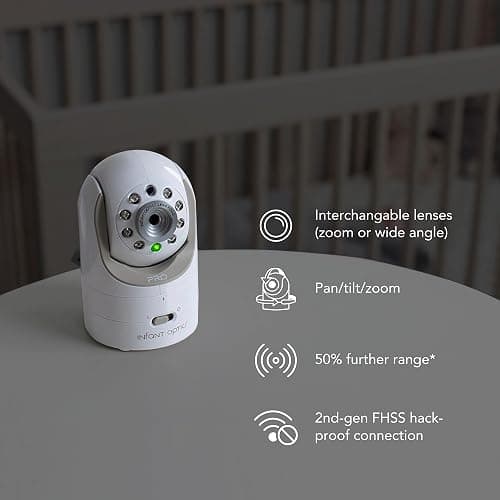 Infant Optics DXR-8 PRO Video Baby Monitor, 720P HD Resolution 5" Display, Patented A.N.R. (Active Noise Reduction), No WiFi, Pan Tilt Zoom, and Interchangeable Lenses thumbnail 3