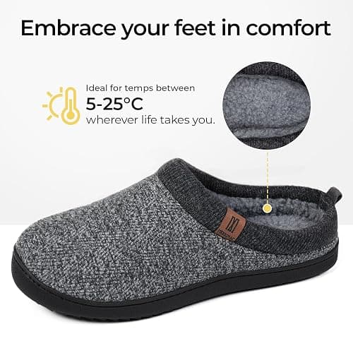 MERRIMAC Men's Slip-on Slippers Comfy Memory Foam Non-slip Indoor House Shoes thumbnail 6