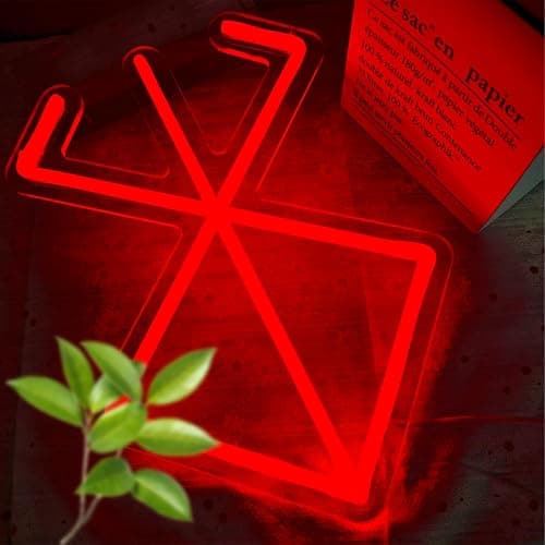 Brand of Sacrifice Neon Sign Anime Neon Light Up Sign for Wall Decor Dimmable LED Signs for Room Man Cave Bedroom Bar Party Neon Wall Decoration Gifts for Men - White+Red thumbnail 3