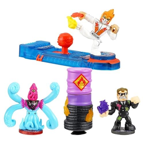 Legends of Akedo Powerstorm Official Rules Starter Pack Legendary Kick Attack 3 Mini Battling Action Figures with Training Practice Piece and Exclusive Joystick Controller - Image 1