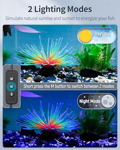 Pawfly 11W Aquarium LED Light for 12 to 18 Inch Fish Tanks Extendable Fish Tank Light with Full Spectrum Brilliant White Blue Red Lights with Daytime & Night Modes and Adjustable Brightness thumbnail 4