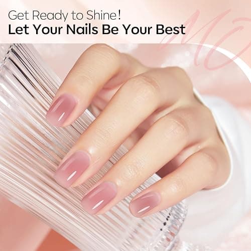 Modelones Jelly Gel Nail Polish 6 Colors Nude Gel Polish Milky White Neutral Nail Gel Polish Shimmery Glitter Translucent Nail Art Gel Kit Soak off Gel Manicure DIY Salon Nail Gift thumbnail 4