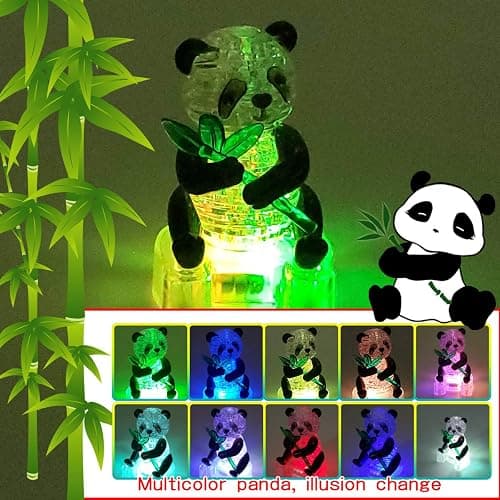 Coolplay 3D Crystal Puzzle Panda Gifts, Desk Toys with Light-Up Base 58 Pieces thumbnail 3