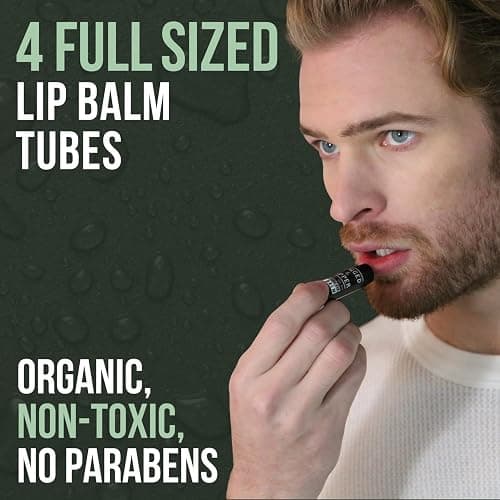 RUGGED & DAPPER Lip Balm for Men - Certified Organic + Natural Ingredients - 4 Pack - Hydrating Mens Chapstick - thumbnail 8