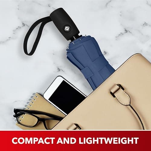 Repel Umbrella Windproof Travel Umbrellas for Rain - Easy Auto Open Close, Durable & Compact Umbrella, Strong Fiberglass Frame, Waterproof Canopy - Backpack, Purse, Portable Umbrella for Travel - F. Navy Blue - Travel thumbnail 8