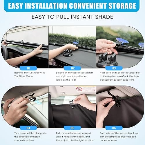 Automatic Retractable Car Sunshade, 2025 New Adjustable Auto Windshield Sun Shade, 35x50 inch Suction Cup Sunshade for Various Models, UV Blocking Protects for Drivers thumbnail 4