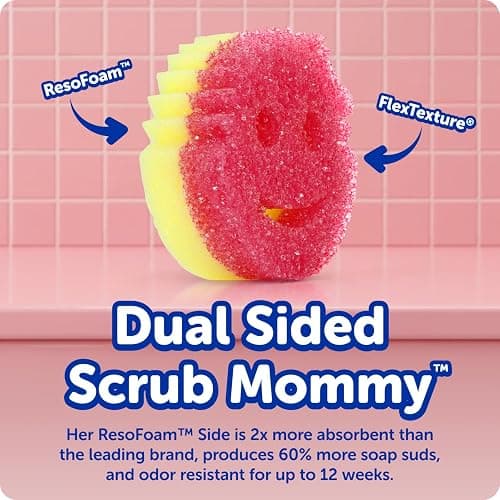 Scrub Daddy 4 Scrub Daddy Sponges & 4 Scrub Mommy Kitchen Sponges - Scratch-Free for Dishes & Multipurpose Cleaning - BPA Free & Made with Polymer Foam - Stain & Odor Resistant (8 Pack) thumbnail 2