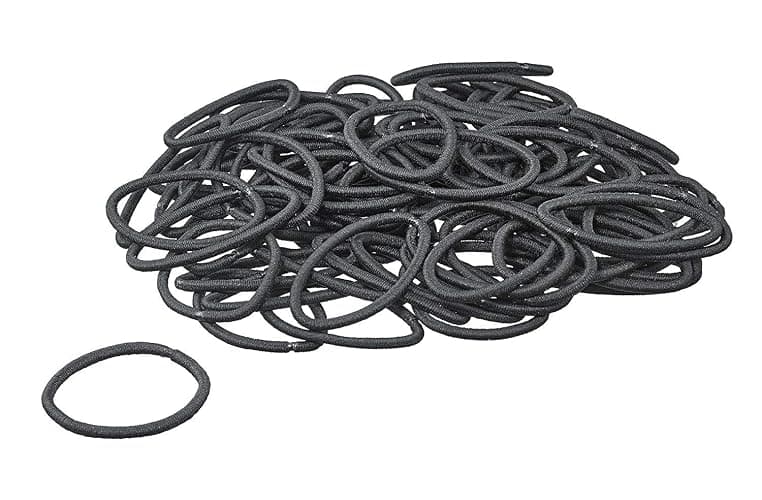 Scunci Thick Hair Black Elastics, All day strong hold No-Damage, 5mm thickness, 24-Pieces per pack (2-Pack) thumbnail 3