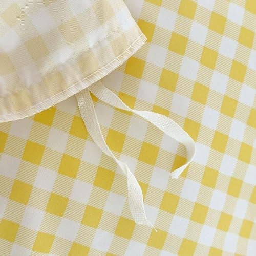 NSNLGSGC Yellow Gingham Ruffle Duvet Cover Twin Size, 2 Pieces Soft Pre-Washed Microfiber Checked Plaid Comforter Cover Set, Vintage Farmhouse Bedding Set(Yellow Gingham, Twin 68"x90") thumbnail 7