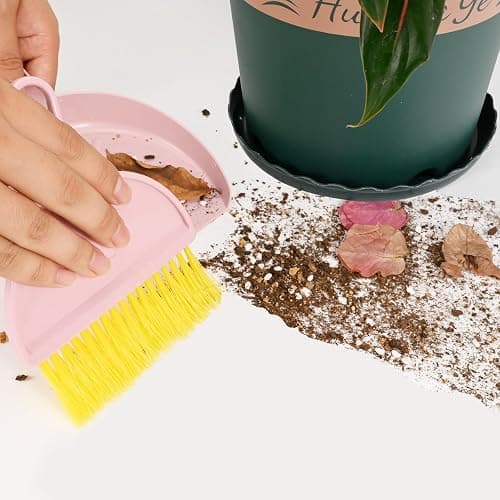 Shaloxar Small Broom and Dustpan Set,mini Compact Portable, for Home, Sofas, Kitchen countertops, Storage Shelves, Office desks, bathrooms, and pet Areas (Pink) thumbnail 4