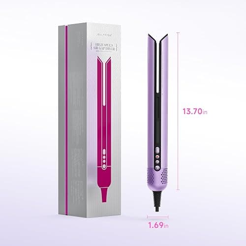 Hair Straightener | Clamp-Free Flat Iron | Zero Touch Tangle-Free Knot-Free No Heat Damage Air Hair straighteners for Women Salon | 2-in-1 Hair Dryer & Straight Styling Blow Dryer (Starlight Purple) thumbnail 9