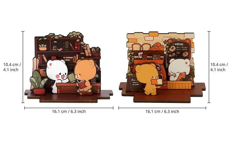 Milkmochabear Tranquil Study Wooden Standee Authentic Merchandise (6.3" x 4.1" Inches) Cute Adorable for Home Office Décor Gifts Decoration Decorative Shelves thumbnail 3