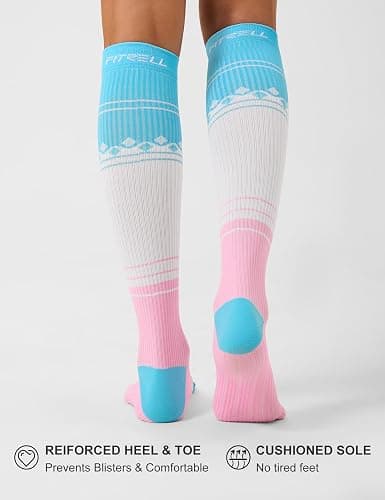 FITRELL 3 Pairs Compression Socks for Women and Men 20-30mmHg-Circulation Support Socks thumbnail 5