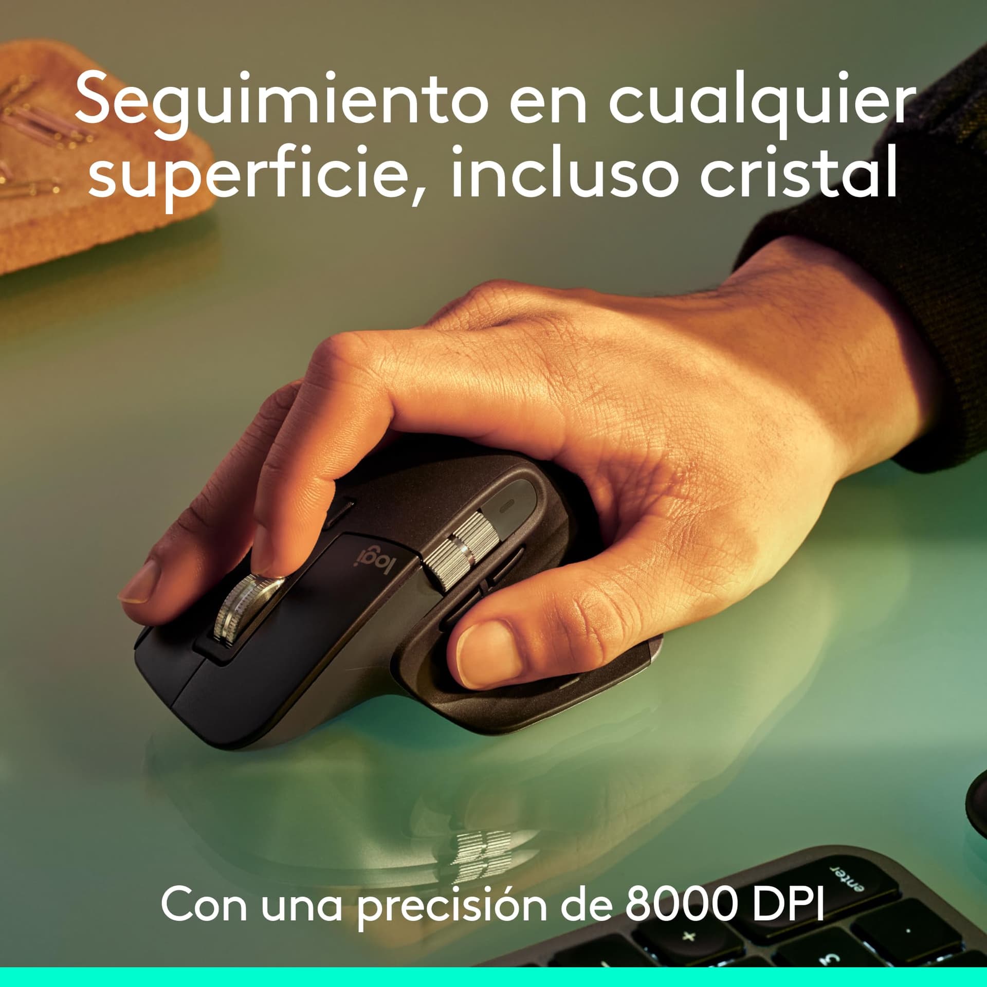 Logitech MX Master 3S Mouse Inalámbrico de Desempeño, Scrolling Ultra-rápido, 8K dpi, Seguimiento sobre Vidrio, Clics Silenciosos - Bluetooth Edition - Color Grafito Lite thumbnail 2