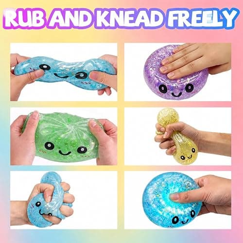 Light Up Squishy,Glowing Squishies with Mystery Box ,Sensory Stress Dough Ball Squeeze Toys for Stress Relief ,Soft Squeeze for Stretchy Desk (Yellow) thumbnail 5