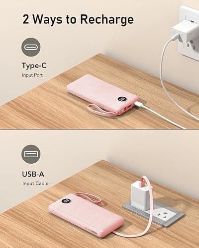 VEEKTOMX Portable Charger Built-in Cables, Power Bank for iPhone, Fast Charge USB C Battery Pack Travel Essentials Powerbank Compatible with iPhone 17/16/15/14, Samsung S25/24 thumbnail 4
