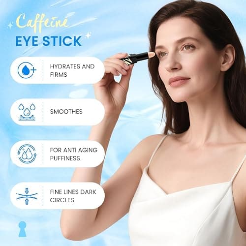RONKIE Caffeine Eye Cream for Dark Circles: Caffeine Eye Stick - Smooth Fine Lines and Hydrate Eye Area thumbnail 2