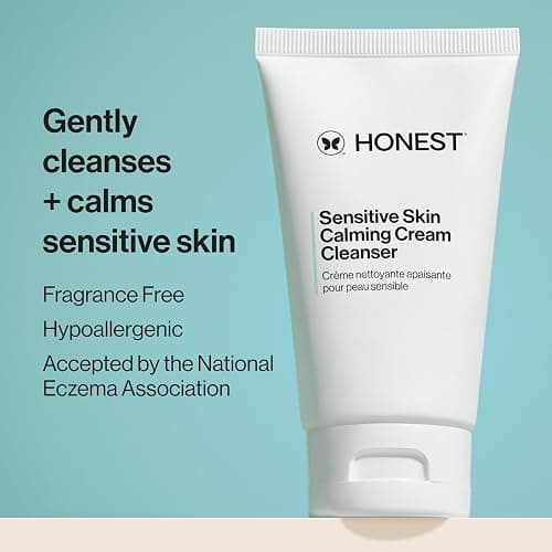 Honest Beauty Sensitive Skin Calming Cream Cleanser | Gently Cleanses, Hydrates, + Calms Skin | Hypoallergenic, Fragrance Free, Vegan | 4 fl oz thumbnail 2