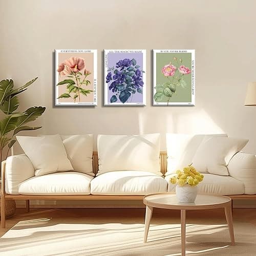 yulihaz Vintage Taylor Flower Wall Art Taylor Colorful Botanical Posters Prints Set of 3 Floral Canvas Wall Decor You're On Your Own Kid Pictures for Bedroom Living Room Framed 12x16 inch - canvas 12x16 inch - Flower thumbnail 5