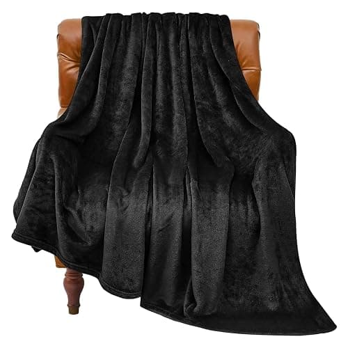 BEDELITE Fleece Blanket Black Throw Blankets for Couch & Bed, Luxury Plush Cozy Fuzzy Blanket 50x60 inches, Super Soft Warm Lightweight Throw Blanket for Travel Camping - Image 1